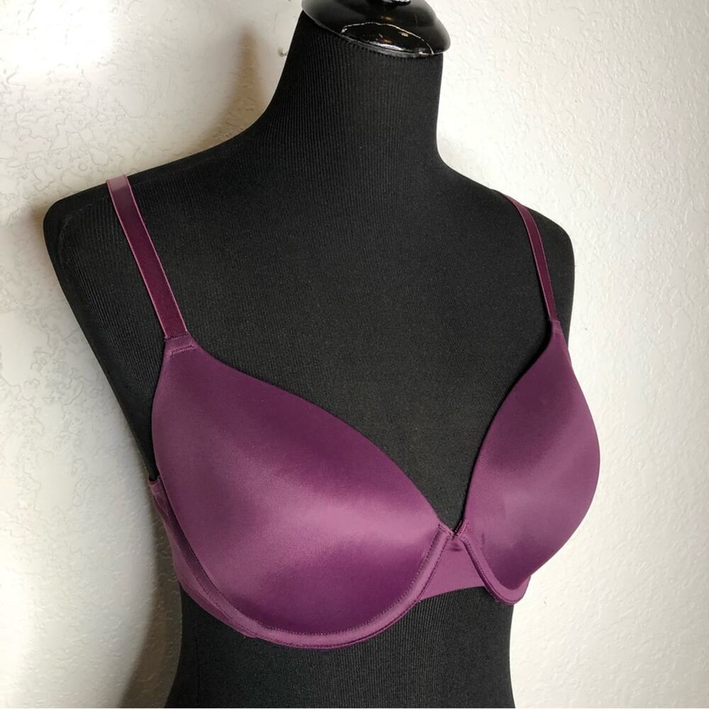 PINK Victoria's Secret purple wear everywhere T-shirt padded underwire bra 34D - Picture 4 of 14